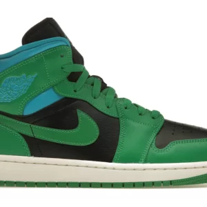 Air Jordan 1 Mid “Black Lucky Green Aquatone”