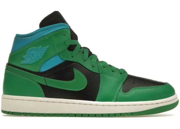 Air Jordan 1 Mid “Black Lucky Green Aquatone”