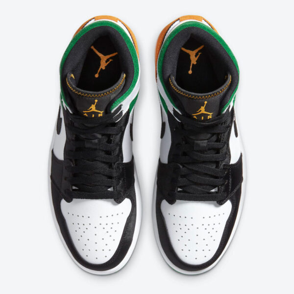 Air Jordan 1 Mid SE – White Black Green Yellow