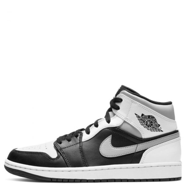 Jordan Air 1 Mid Black/White-Lt Smoke Grey Youth