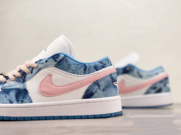 Air Jordan 1 Low Washed Denim/White-Pink