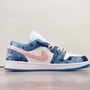 Air Jordan 1 Low Washed Denim/White-Pink