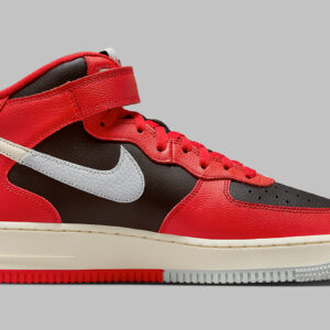 Air Force 1 Mid Split Black University Red