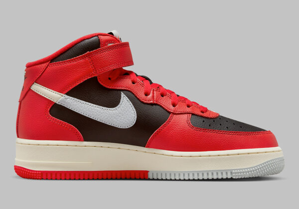 Air Force 1 Mid Split Black University Red