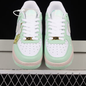 Air Force 1 07 Apple Green White Pink Metallic Gold