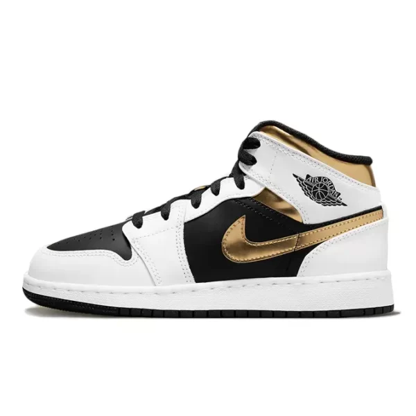 Air Jordan 1 Mid GS White Gold