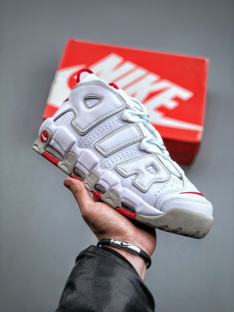 Nike Air More Uptempo 96 White Grey Red