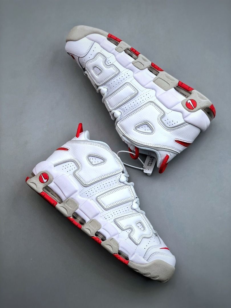 Nike Air More Uptempo 96 White Grey Red