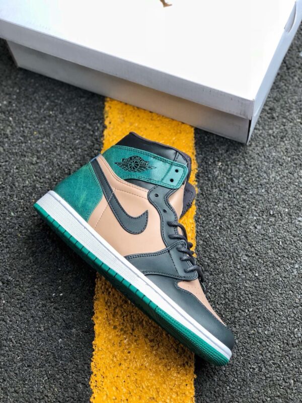 Air Jordan 1 High Premium Bio Beige Black-Mystic Green