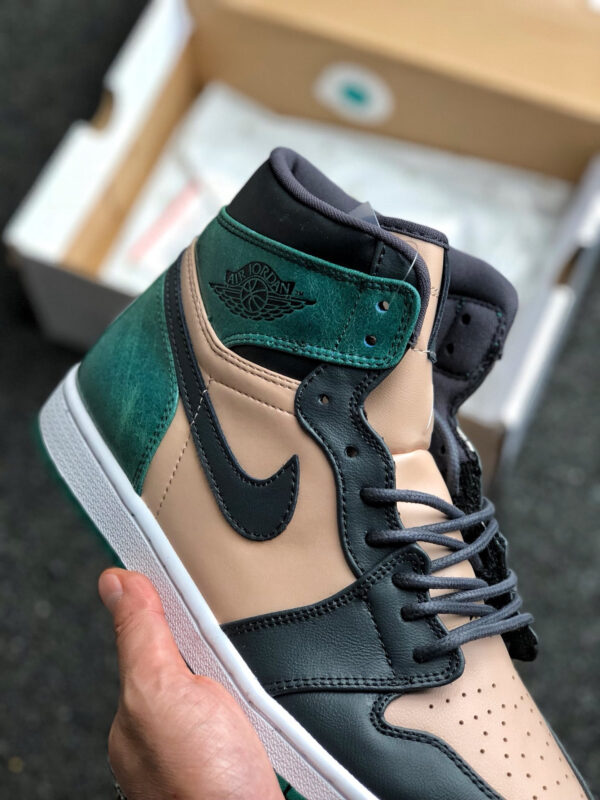 Air Jordan 1 High Premium Bio Beige Black-Mystic Green