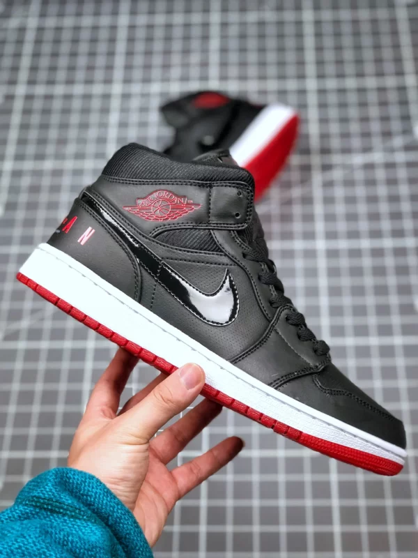 Air Jordan 1 Mid Black University Red