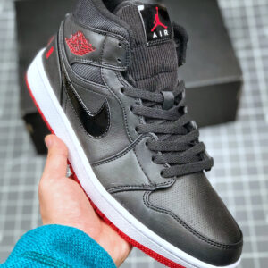 Air Jordan 1 Mid Black University Red