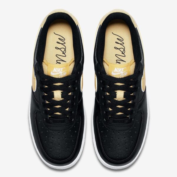 Air Force 1 Low Satin Black Wheat Gold