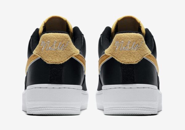 Air Force 1 Low Satin Black Wheat Gold